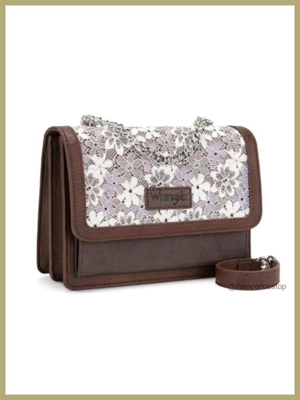 Wrangler Flap Crossbody Purse for Women Floral Tooled Shoulder Bag